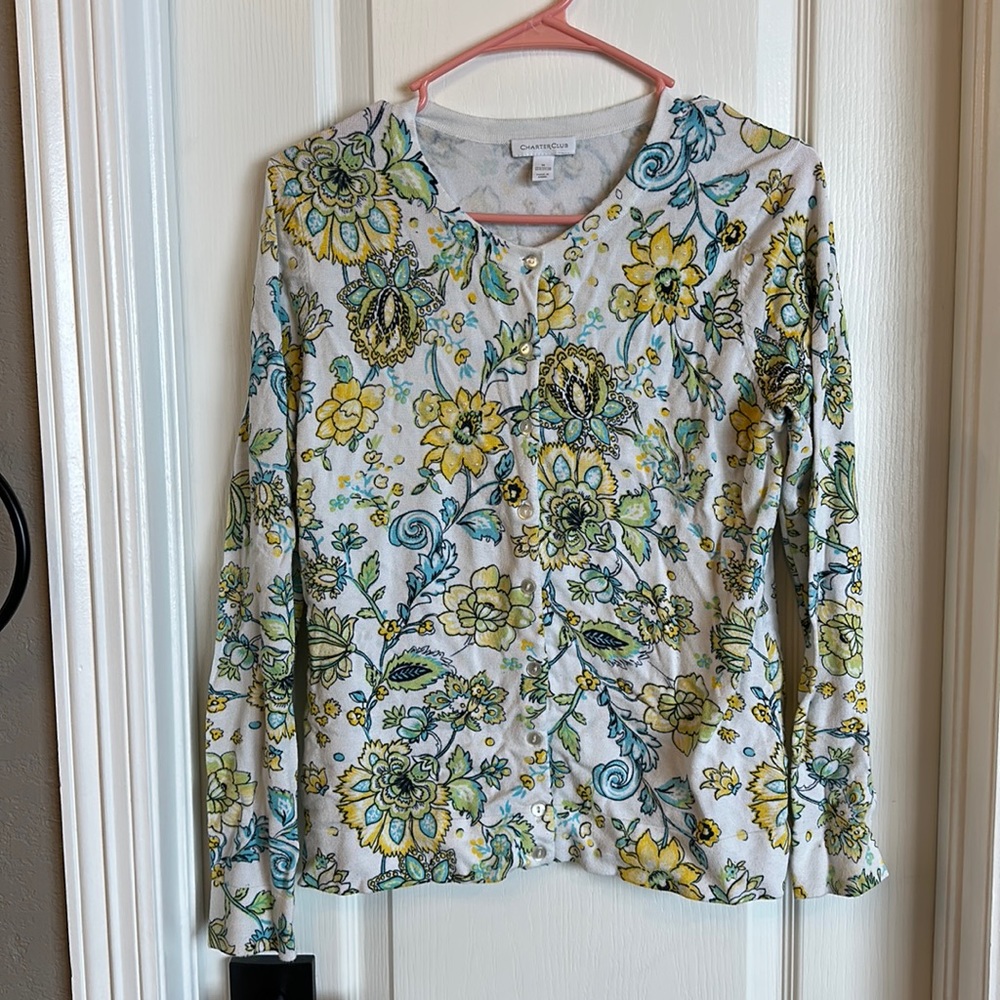 Croft and borrow medium floral cardigan